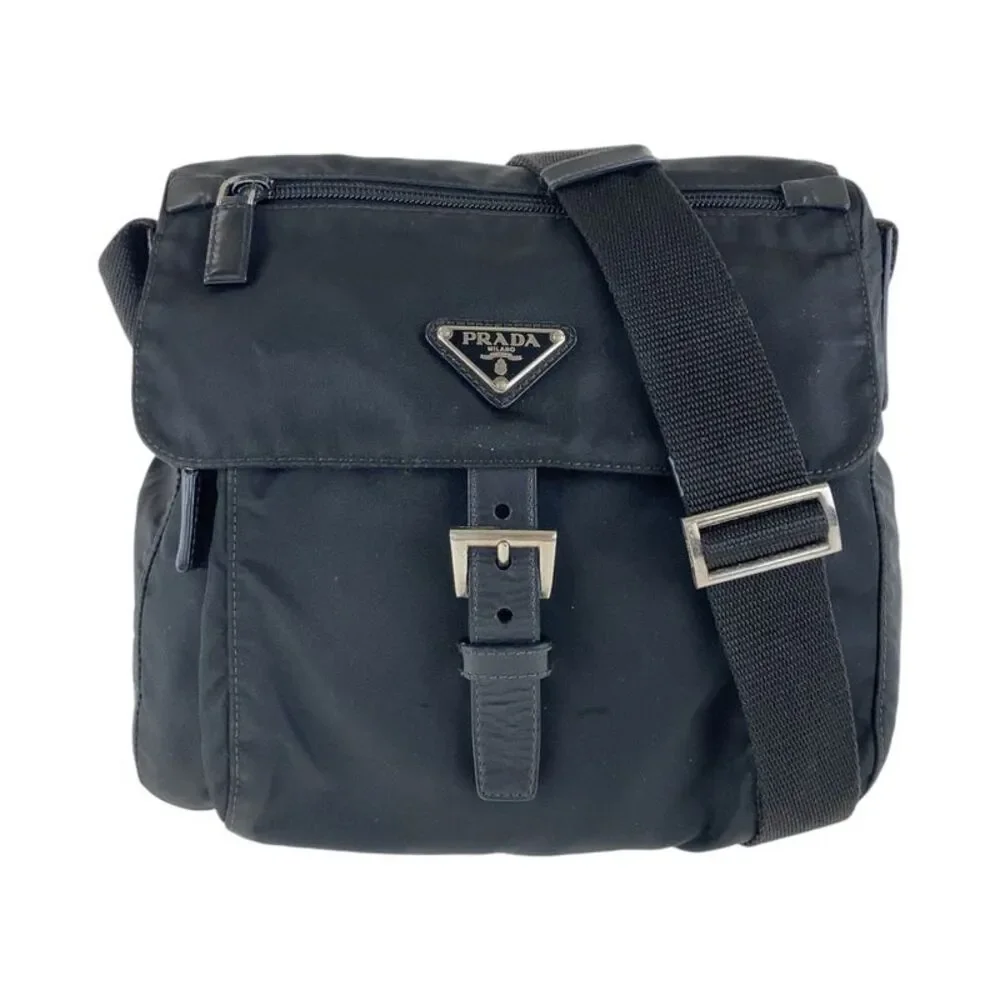 Prada Tessuto Triangle Logo Shoulder Bag
